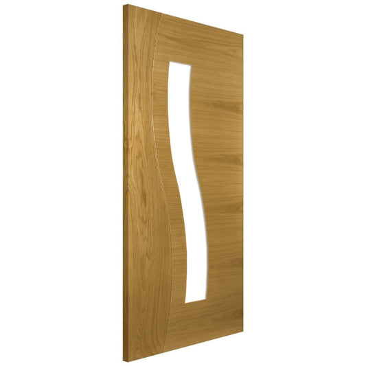 Deanta Cadiz Fully Finished Internal Oak Door with Clear Glass 35CADGXFSC