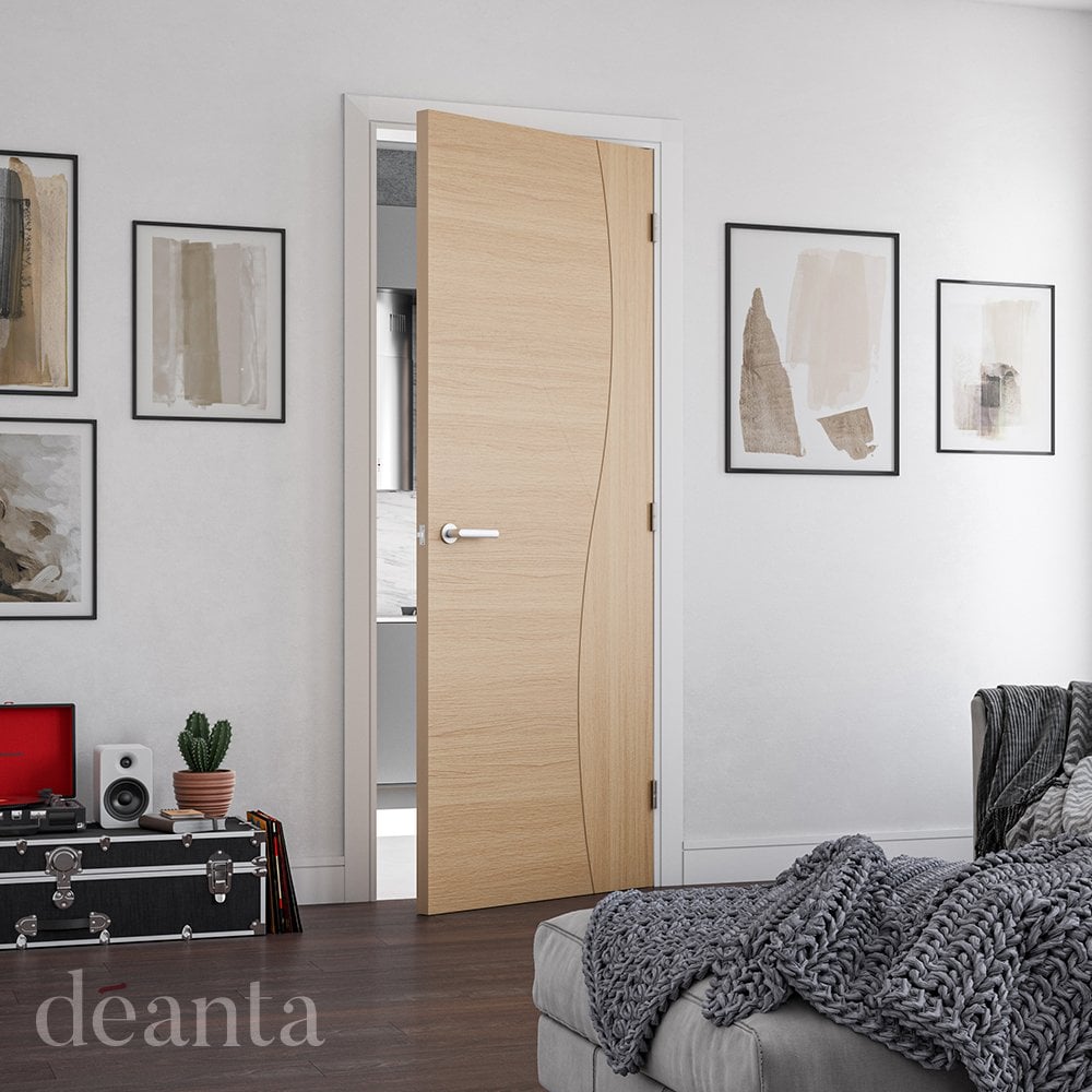 Deanta Cadiz Fully Finished Internal Oak Fire Door 45CADF/DXFSC, view 2