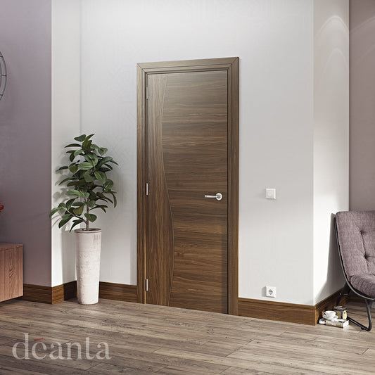 Deanta Cadiz Fully Finished Internal Walnut Fire Door 45CADWF/DXFSC
