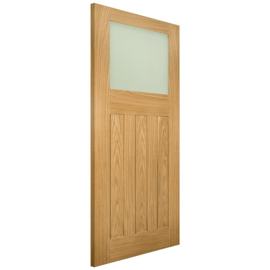 Deanta Cambridge Unfinished Internal Oak Door with Obscure Glass 35CAMBGUNX