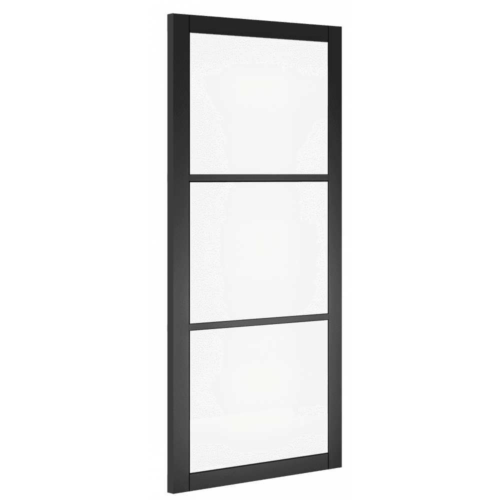 Deanta Camden Fully Finished Internal Black Door with Clear Glass 35CAMGBLP