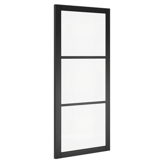 Deanta Camden Fully Finished Internal Black Door with Clear Glass 35CAMGBLP