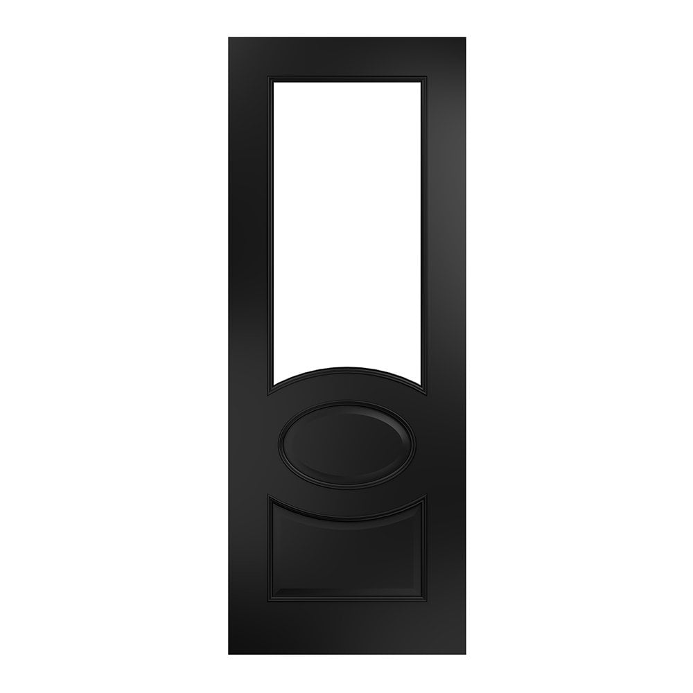 Deanta Clarendon Black Fully Finished Internal Door With Clear Bevelled Glass CLAGBL, view 3