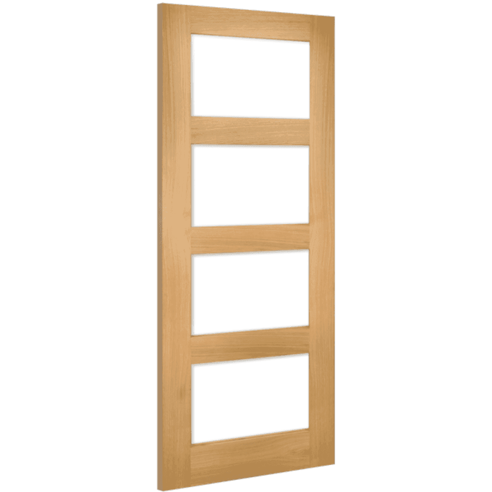 Deanta Coventry Unfinished Oak Glazed FD30 Fire Door 45HP1GF/DUNX