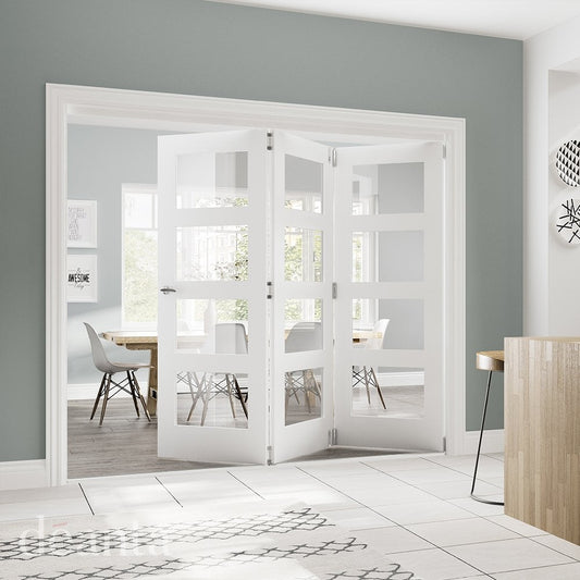Deanta Coventry White Primed Internal Door with Clear Glass 35COVGCWH