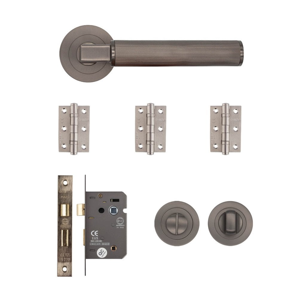 Deanta Delphi Matt Satin Black Nickel Handle Bathroom Pack DELBAKMSB