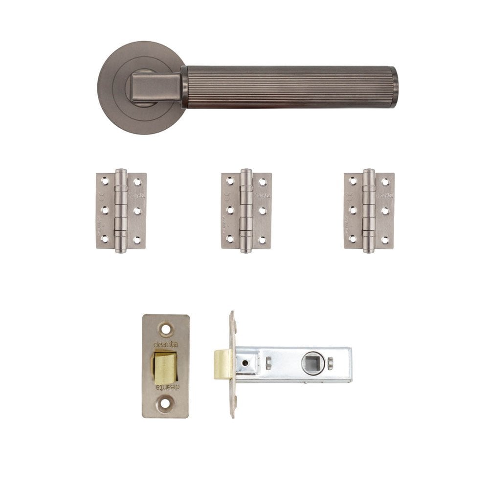 Deanta Delphi Matt Satin Black Nickel Handle Pack DELLAKMSB