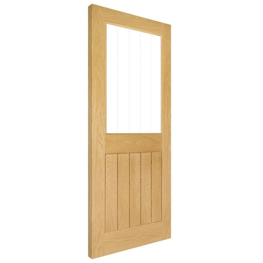Deanta Ely 1L Fully Finished Half Glazed Internal Oak Door with Clear Glass 35ELYGCXFSC