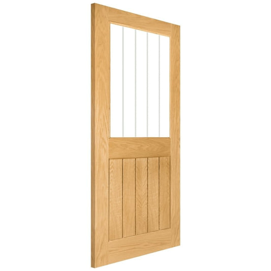 Deanta Ely 1L Unfinished Internal Oak Door with Clear Inlaid Glass 35HP22GCUNX