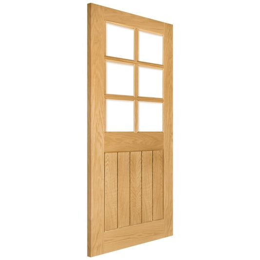Deanta Ely 6L Unfinished Internal Oak with Clear Bevelled Glass 35HP22GBUNX