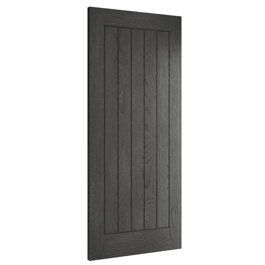 Deanta Ely Brushed Black Internal Oak Door 35ELYBXFSC