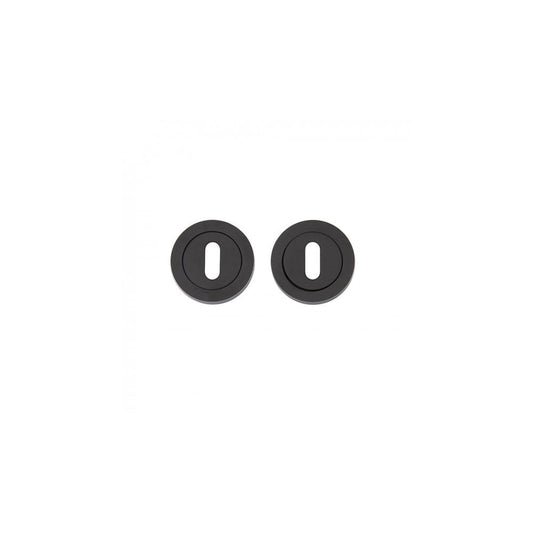 Deanta Escutcheon (Pair) Matt Black - Round Rose ROESCMBL