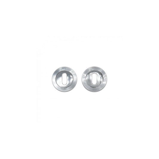 Deanta Escutcheon (Pair) Matt Polished Chrome - Round Rose ROESCMPCF