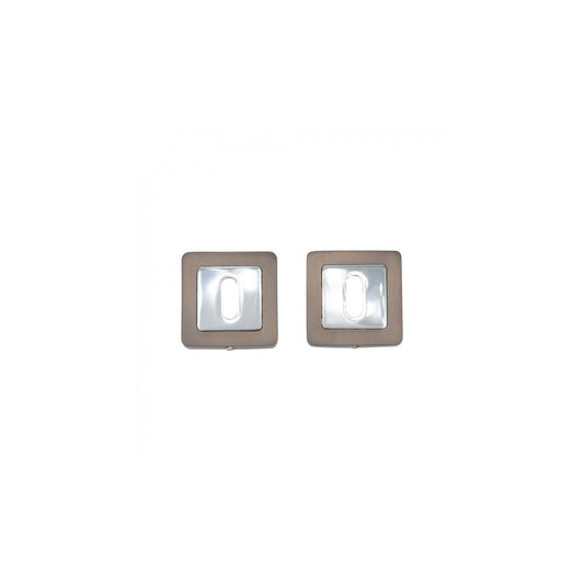 Deanta Escutcheon (Pair) Matt Satin Black/Chrome - Square Rose SQESCSB