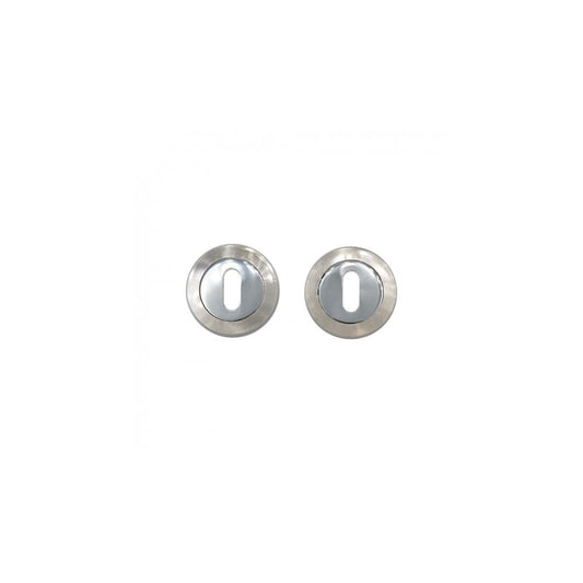 Deanta Escutcheon (Pair) Satin Nickel Chrome - Round Rose ROESCSNCP