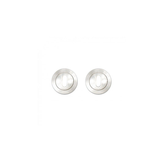 Deanta Escutcheon (Pair) Satin Nickel - Round Rose ROESCSN