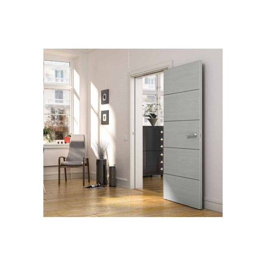 Deanta Flush Light Grey Ash Horizontal Inlay 6mm Lipping 35FLLGHX, view 2