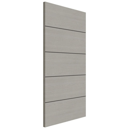 Deanta Flush Light Grey Ash Horizontal Inlay FD30 6mm Lipping Fire Door 45FLLGHFDX