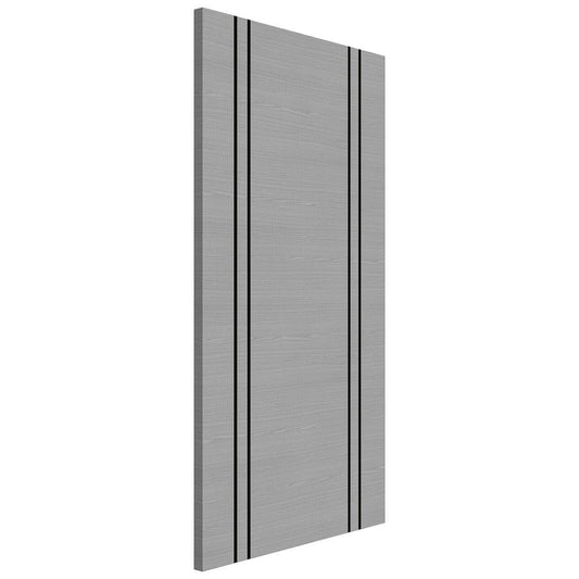 Deanta Flush Light Grey Ash Vertical Inlay FD30 6mm Lipping Fire Door 45FLLGIFDX