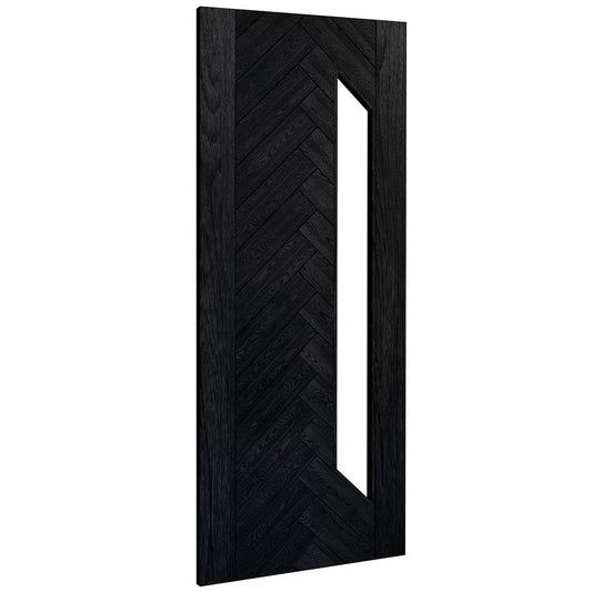 Deanta Fontaine Brushed Black Internal Clear Glass Door 35FONGBX