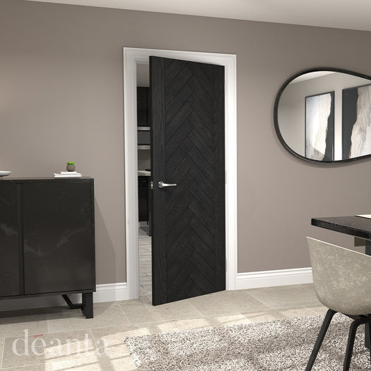 Deanta Fontaine Brushed Black Internal Oak Door 35FONBX
