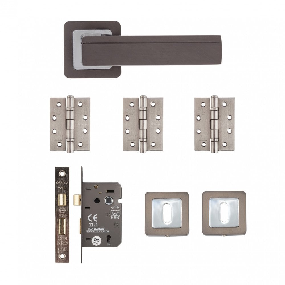 Deanta Hadrian Mortice Kit Matt Satin Black Finish HADMOK