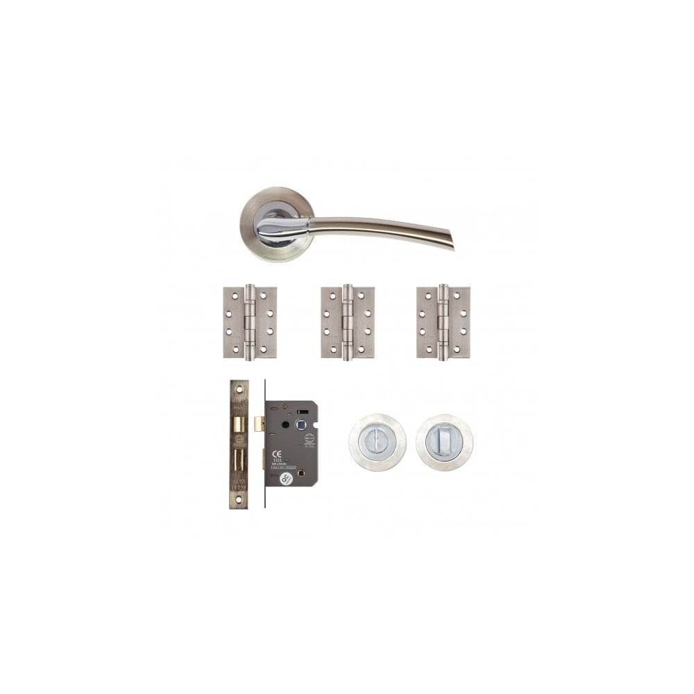Deanta Hera Bathroom Kit Satin Nickel Chrome Finish HERBAK