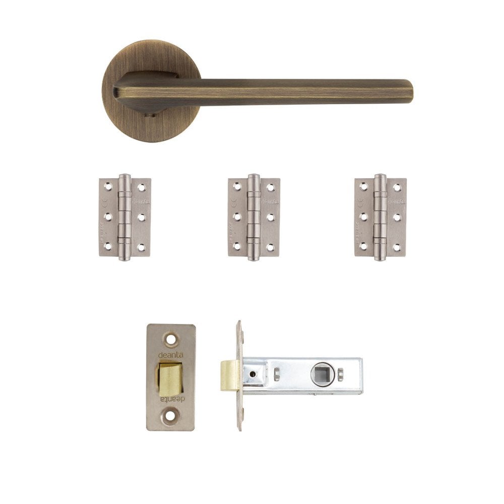 Deanta Ithaca Matt Antique Brass Handle Pack ITHLAKMAB
