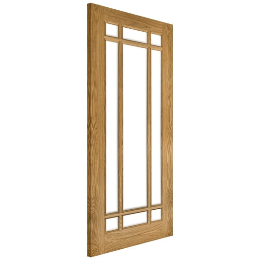 Deanta Kerry Unfinished Internal Oak Door with Clear Bevelled Glass 35NM5GBUNX