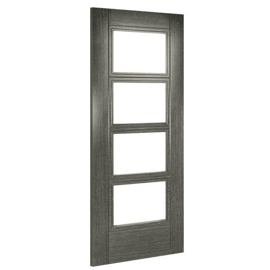 Deanta Montreal dark grey ash fire door with fire rated clear glass