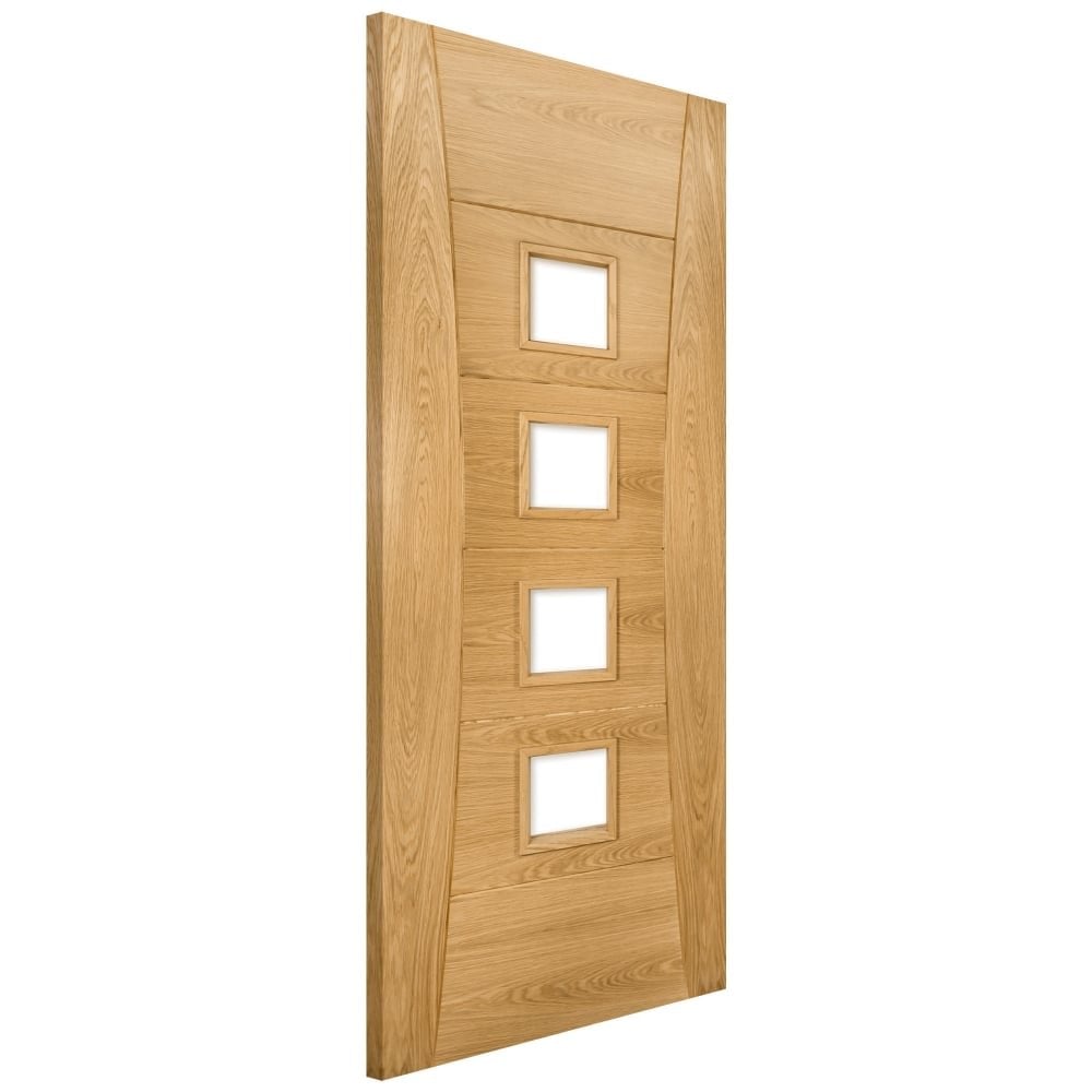 Deanta Pamplona Fully Finished Internal Oak Door with Clear Glass 35PAMPGBXFSC