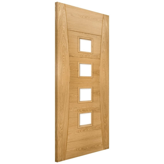 Deanta Pamplona Fully Finished Internal Oak Door with Clear Glass 35PAMPGBXFSC