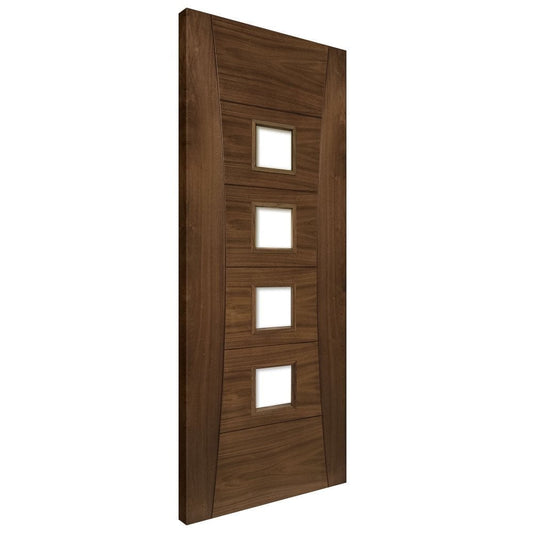 Deanta Pamplona fully finished walnut glazed FD30 fire door