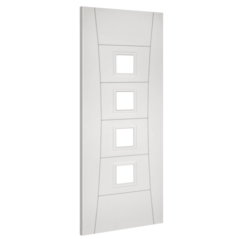 Deanta Pamplona White Primed Internal Door with Clear Glass 35PAMPGBWH