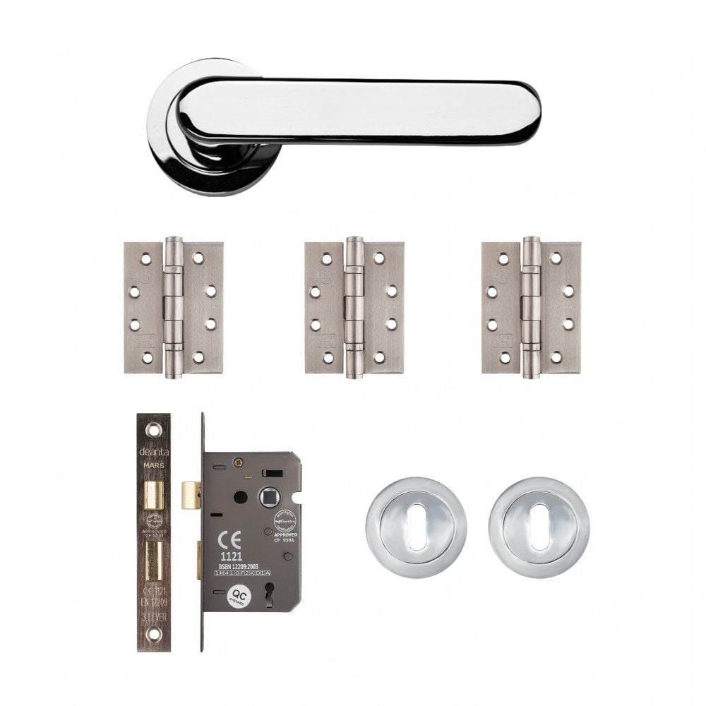 Deanta Parga Mortice Kit Polished Chrome Finish PARMOK