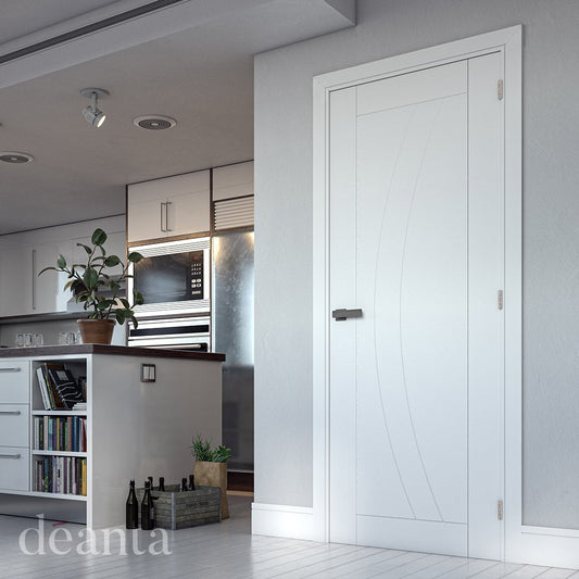 Deanta Ravello White Primed FD30 Fire Door 45RAVF/DWHP