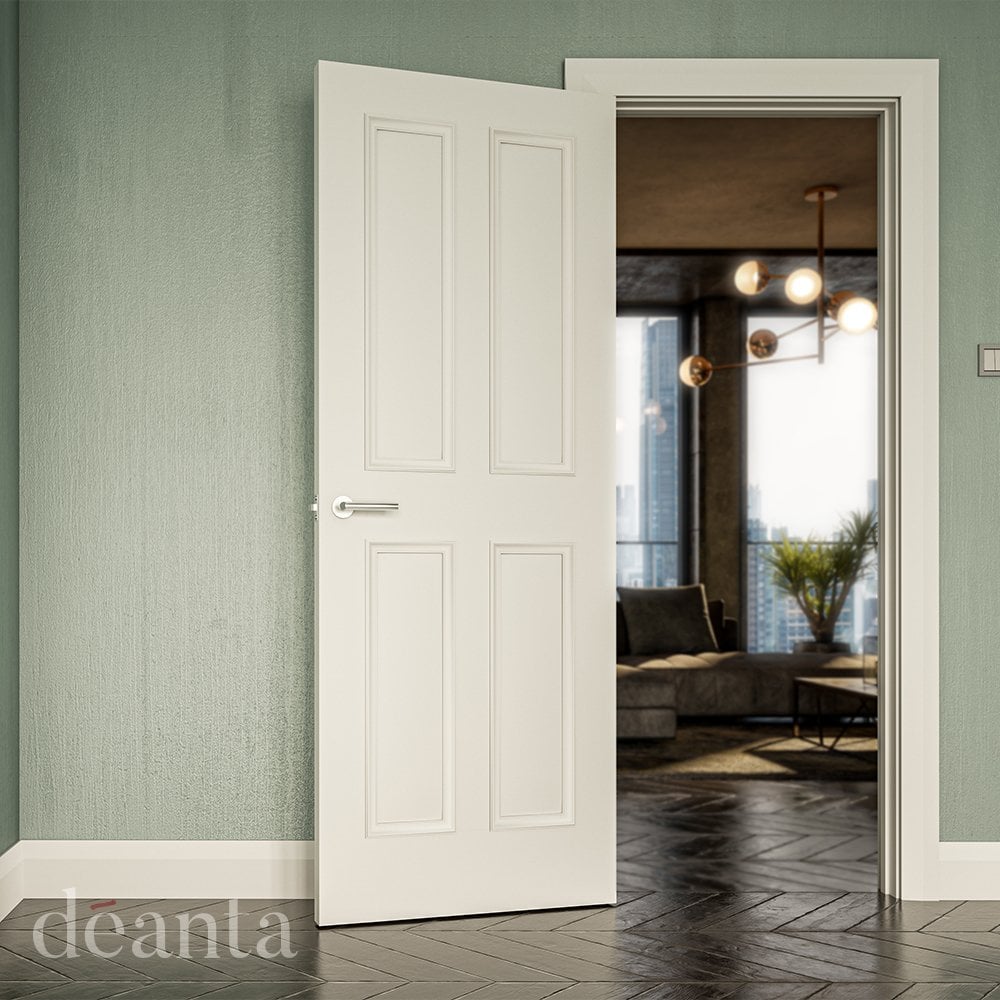 Deanta Rochester White Primed Internal Fire Door 45ROCHF/DWHP