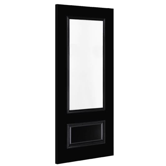 Deanta Sandringham Fully Finished Internal Black Door With Clear Bevelled Glaze 35SANCGBL