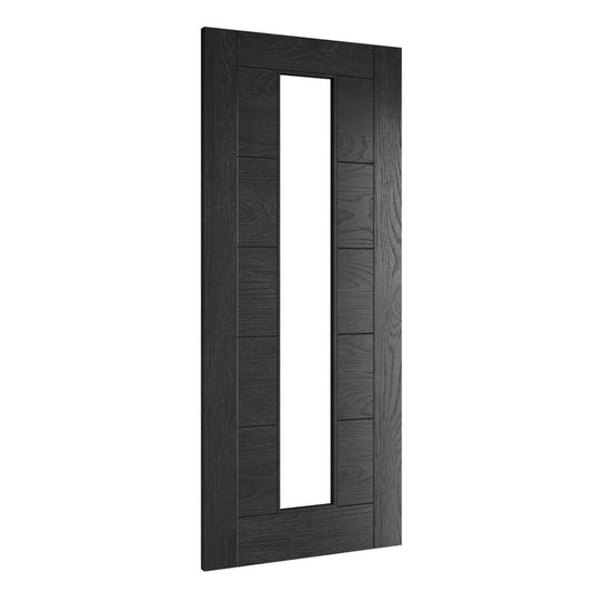 Deanta Seville Brushed Black Internal Oak Glazed 1L Door 35SEVCGBXFSC