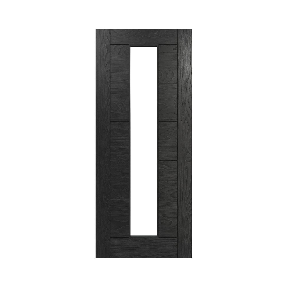 Deanta Seville Brushed Black Internal Oak Glazed 1L Door 35SEVCGBXFSC, view 3