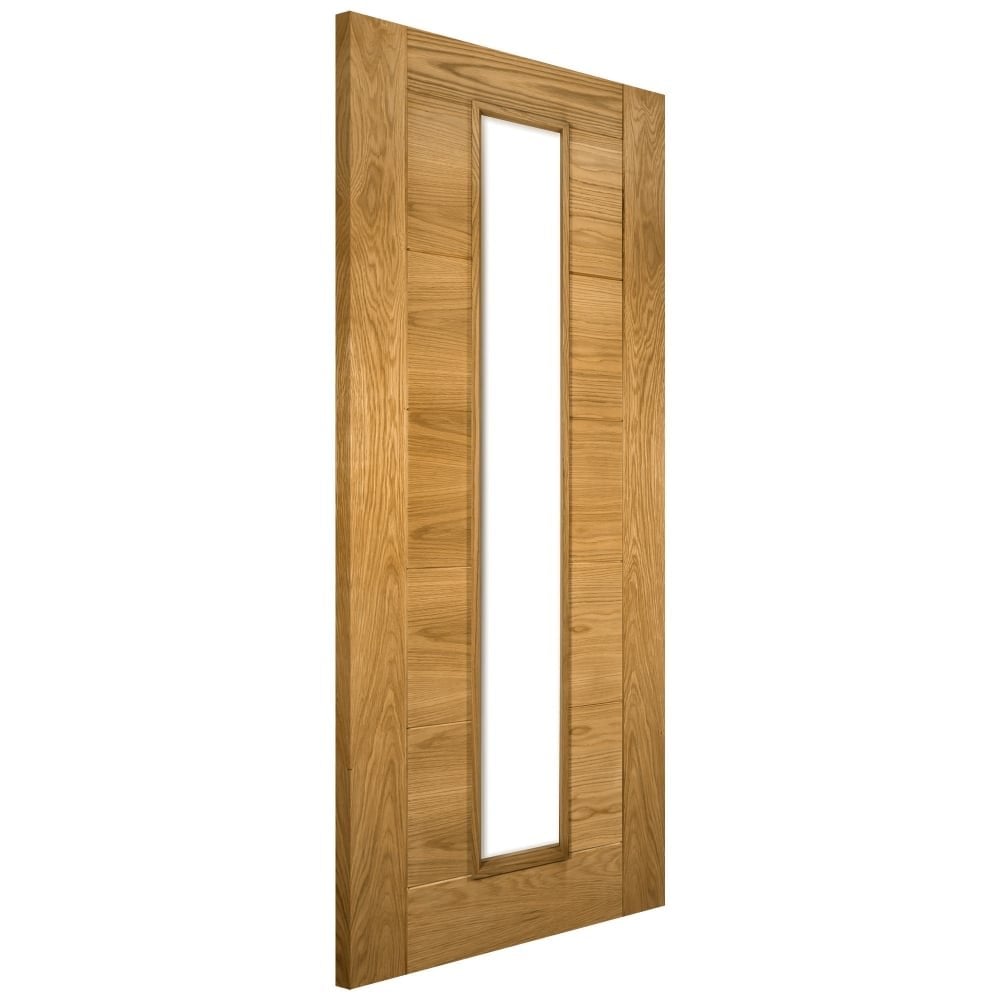Deanta Seville Fully Finished Internal Oak Door with Clear Glass 35UK16GXFSC