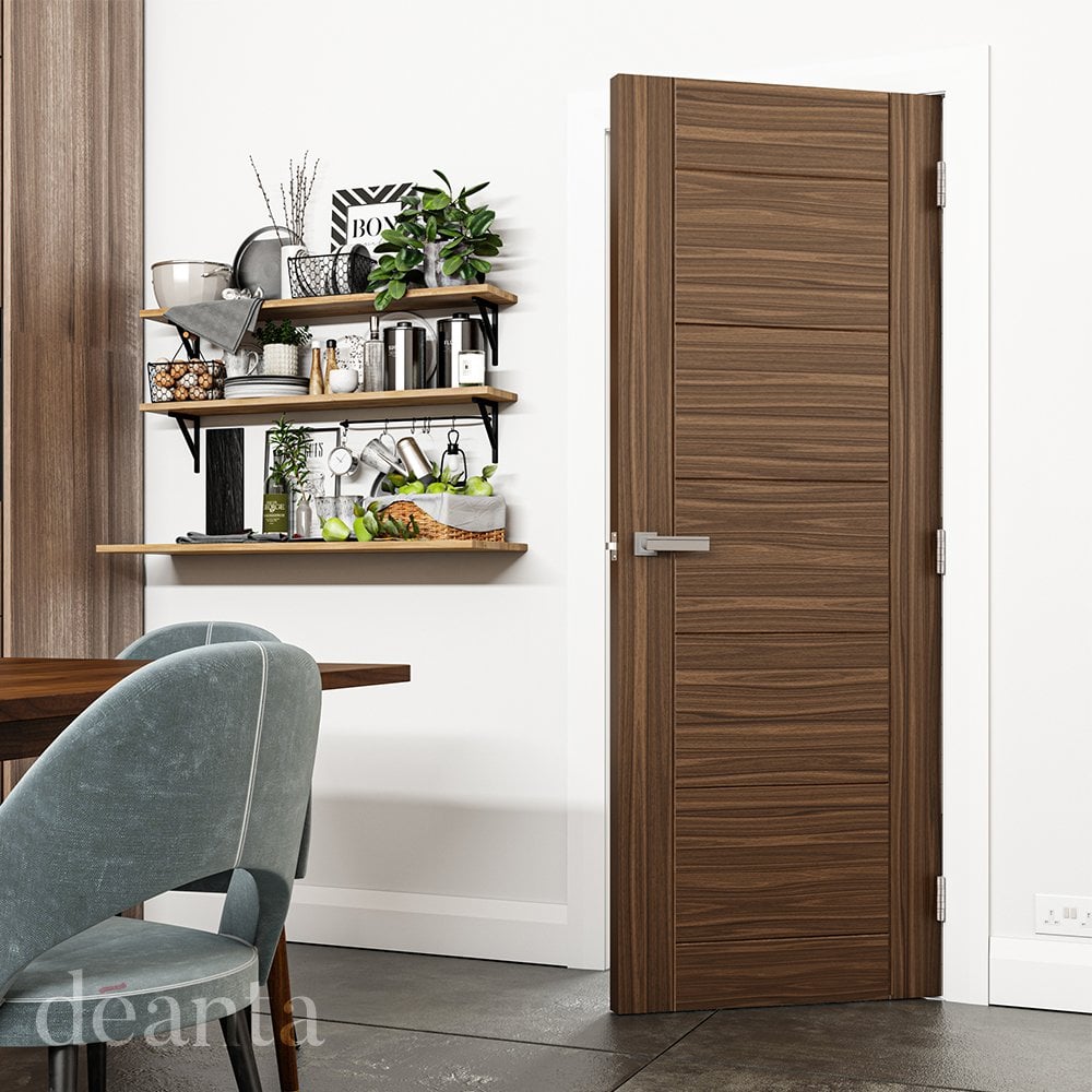Deanta Seville Fully Finished Internal Walnut Door 35UK12WXFSC, view 2