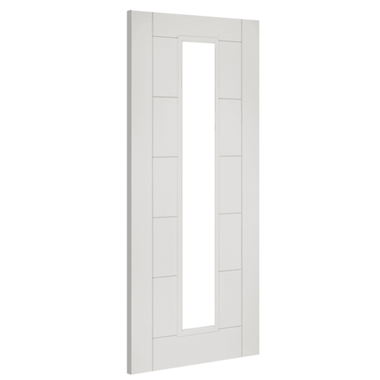 Deanta Seville white primed glazed 1L FD30 fire door