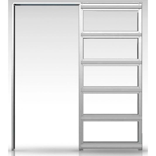 Deanta Single Door Kit + Handle & Doorjamb 100mm White Frame + Black Finish Hardware