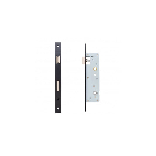 Deanta Slim Bathroom Lock Black Steel Square SLBALBS