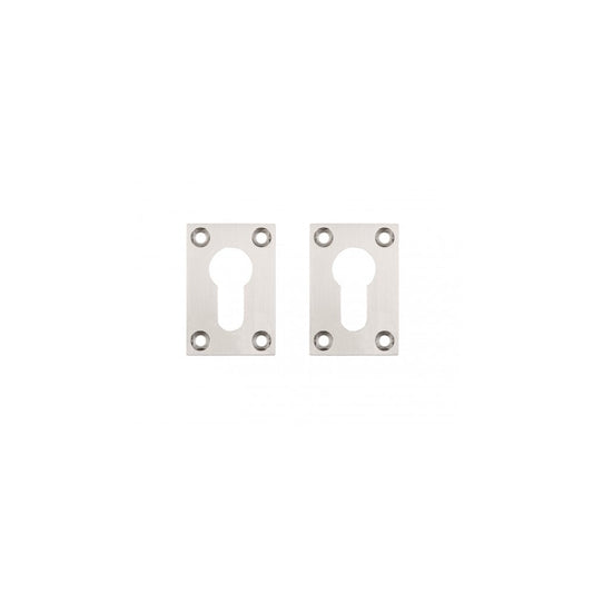 Deanta Slim Escutcheon (Pair) Satin Nickel Chrome - Rectangle Rose RECESCSNCP