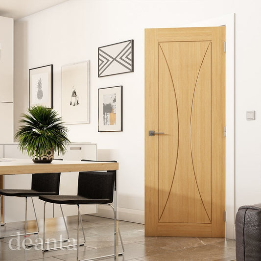 Deanta Sorrento Fully Finished Internal Oak Fire Door 45SORF/DXFSC