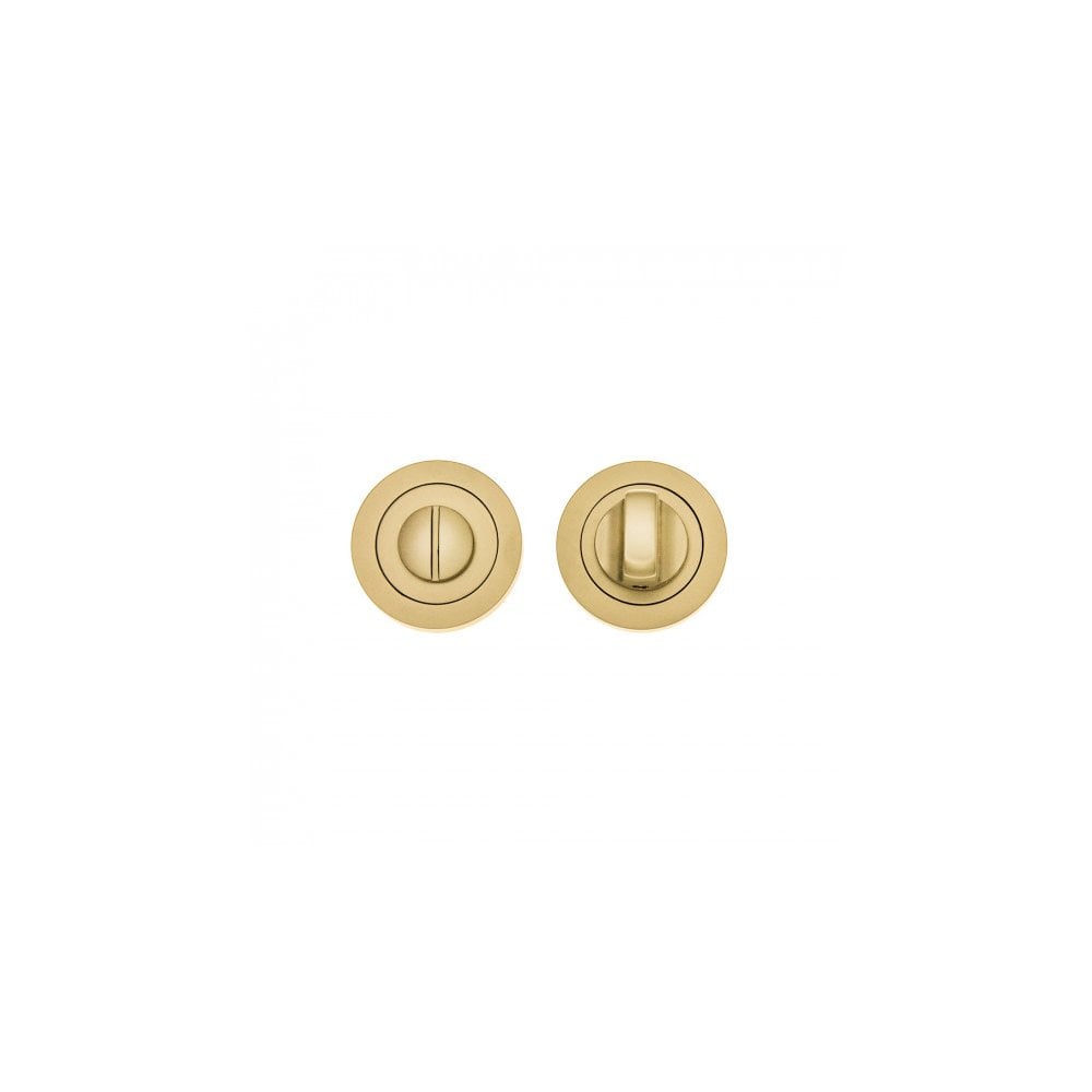 Deanta Thumbturn Set Satin Brass - Round Rose DHASTTLSB