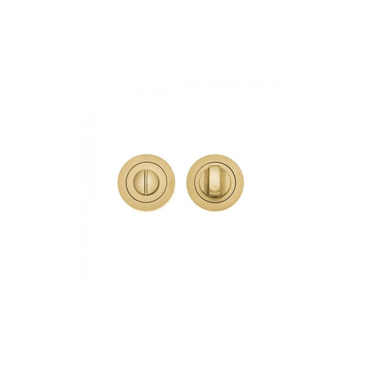 Deanta Thumbturn Set Satin Brass - Round Rose DHASTTLSB