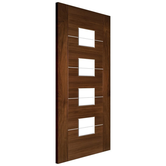 Deanta Valencia Fully Finished Internal Walnut Door with Clear Glass 35VALGWXFSC